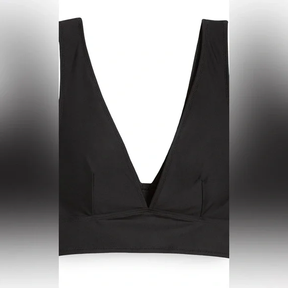 NWTS💓OLD NAVY XL💓BLACK MATTE LONGLINE BIKINI TOP MATCHING SWIM SKIRT SET BUNDLE - Picture 6 of 12